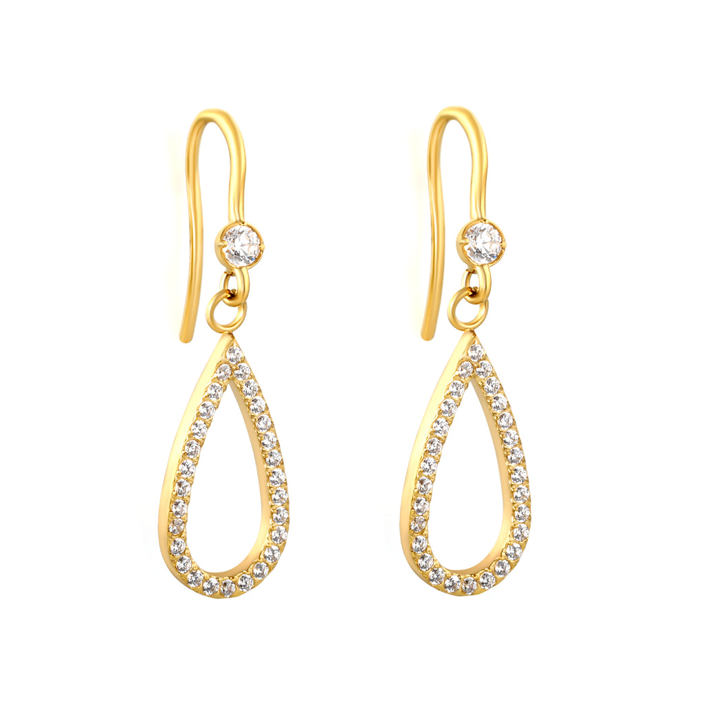 Aretes Colgantes Gota con Circonias