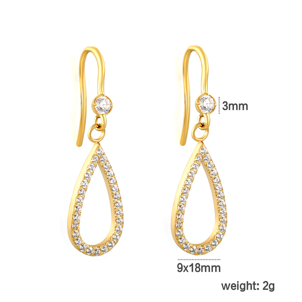 Aretes Colgantes Gota con Circonias