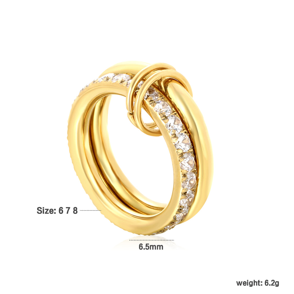 Anillo Doble con Circonias