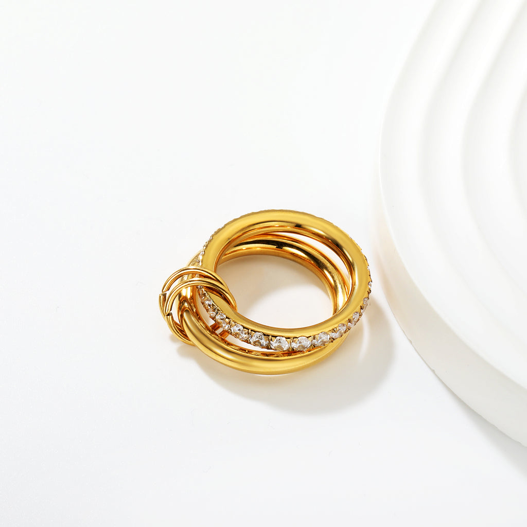 Anillo Doble con Circonias