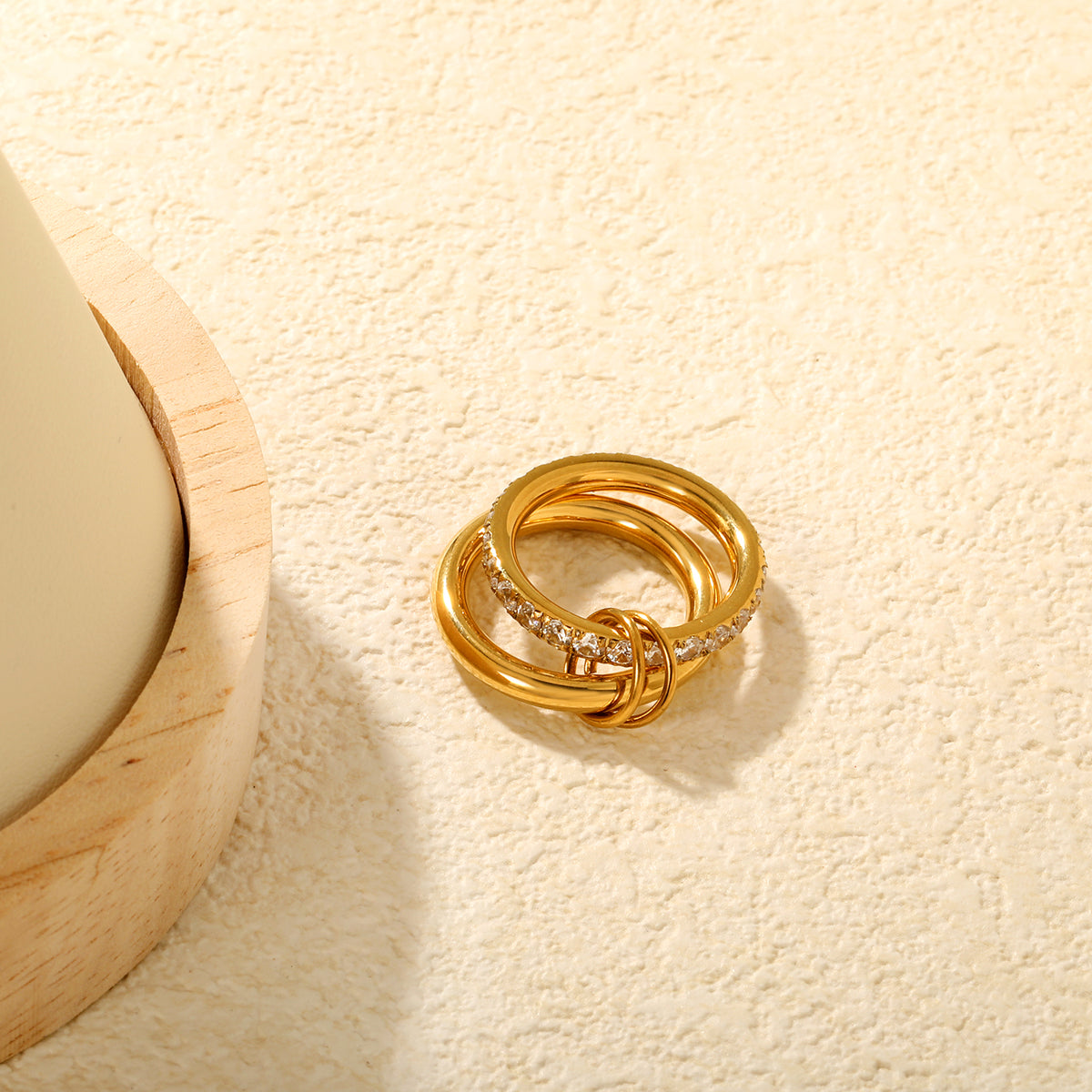 Anillo Doble con Circonias