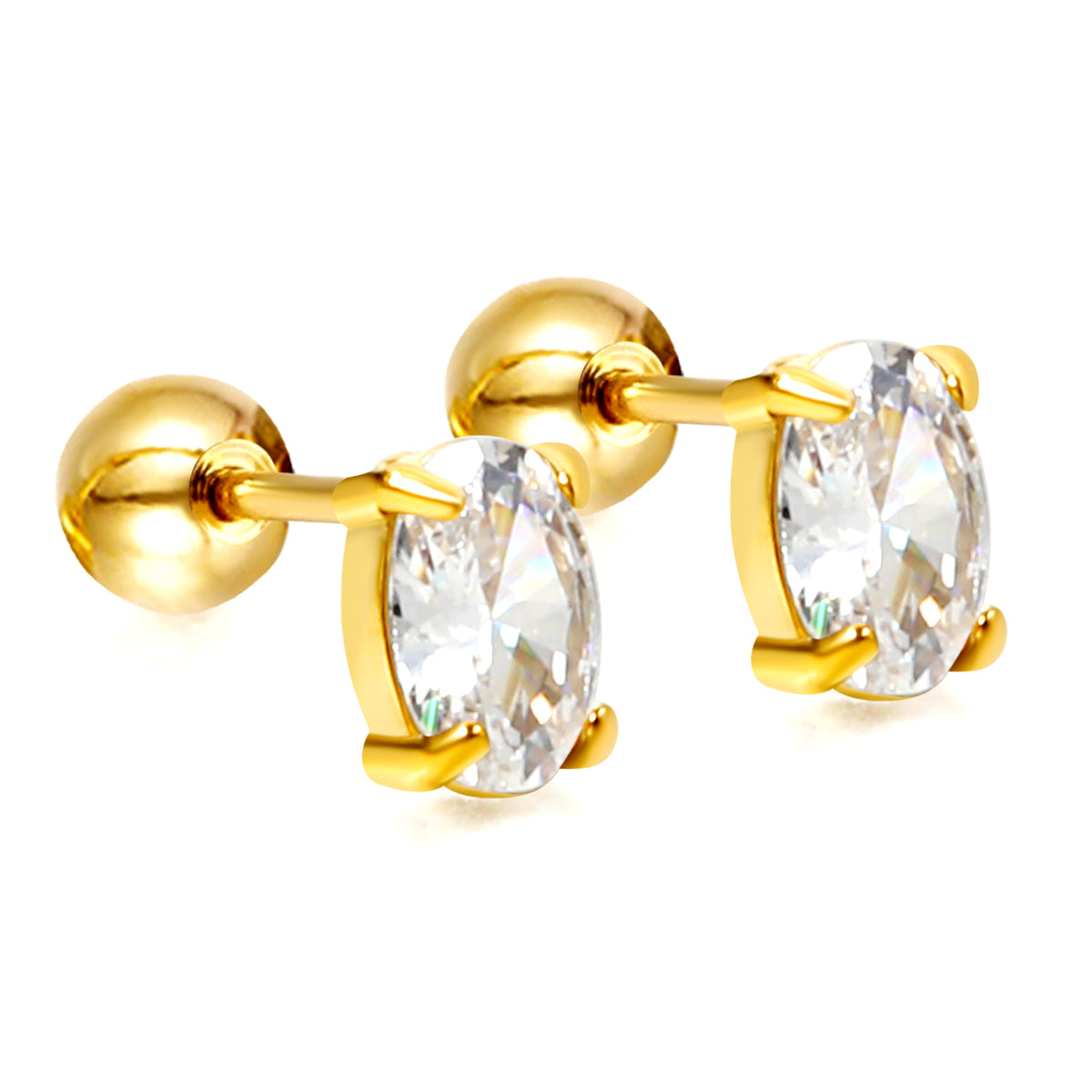 Aretes Circonia Ovalada