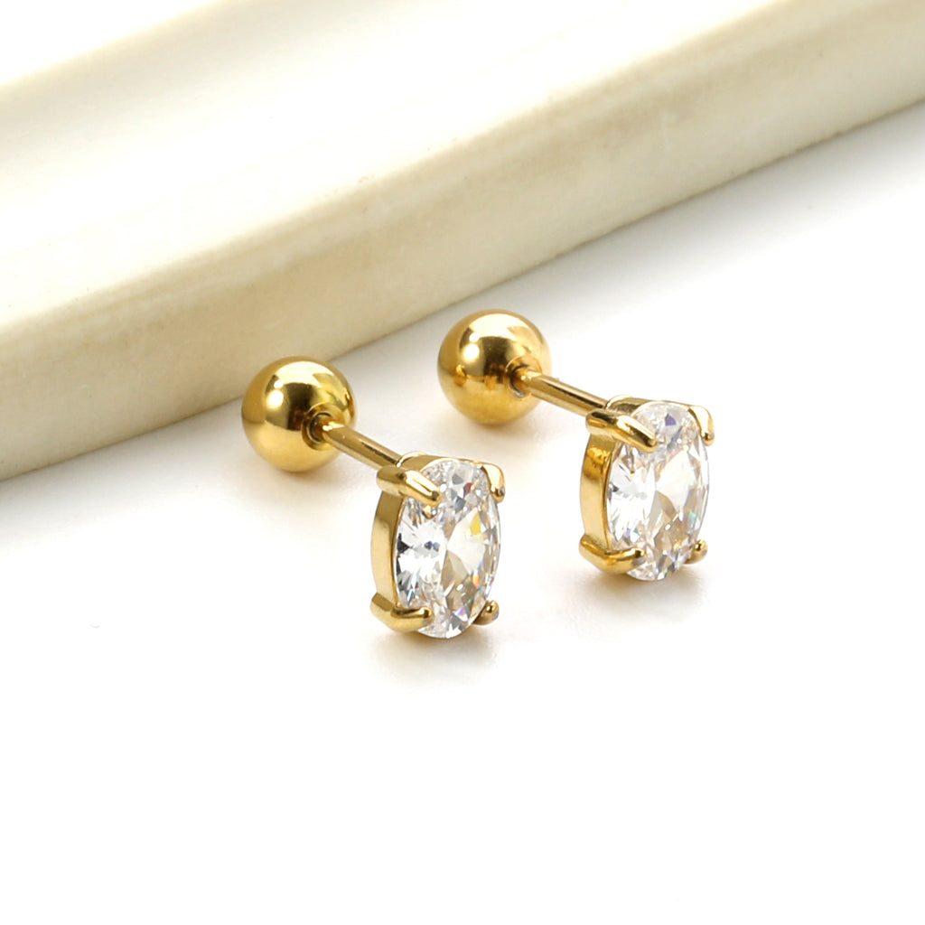 Aretes Circonia Ovalada