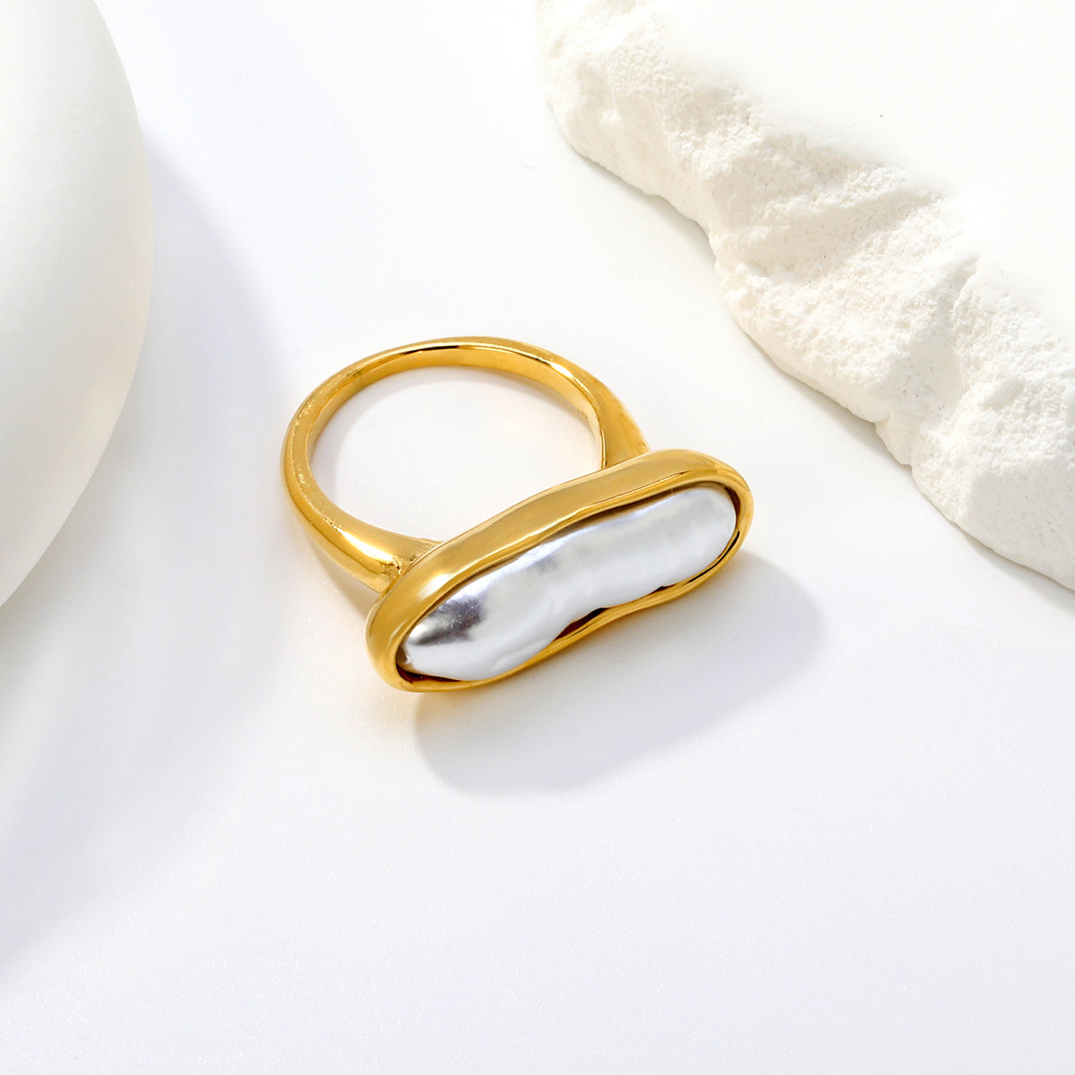 Anillo Madre Perla Larga