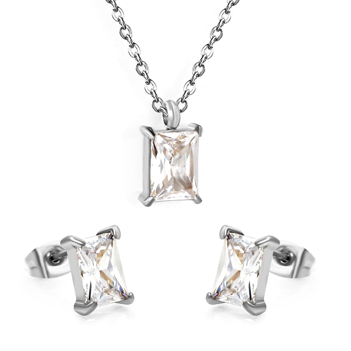 Collar Circonia Rectangular