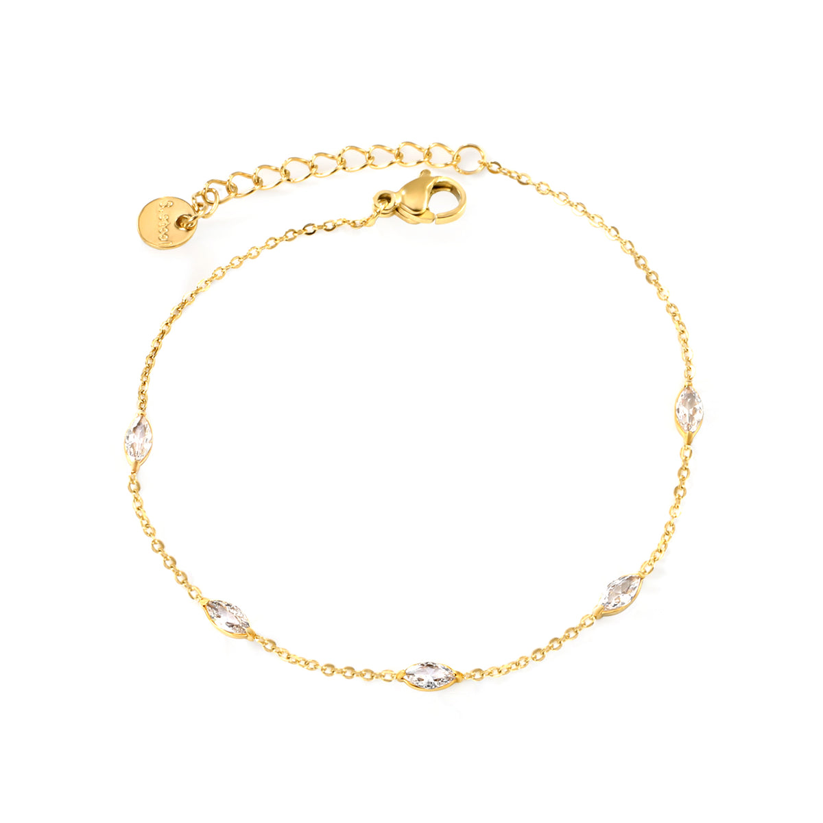 Pulsera 5 Circonias Ovaladas