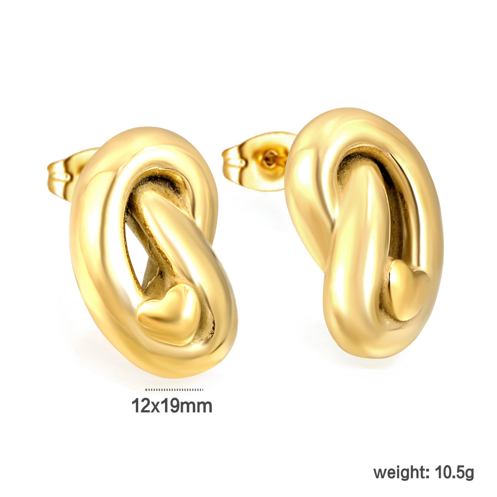 Aretes Nudo con Corazón