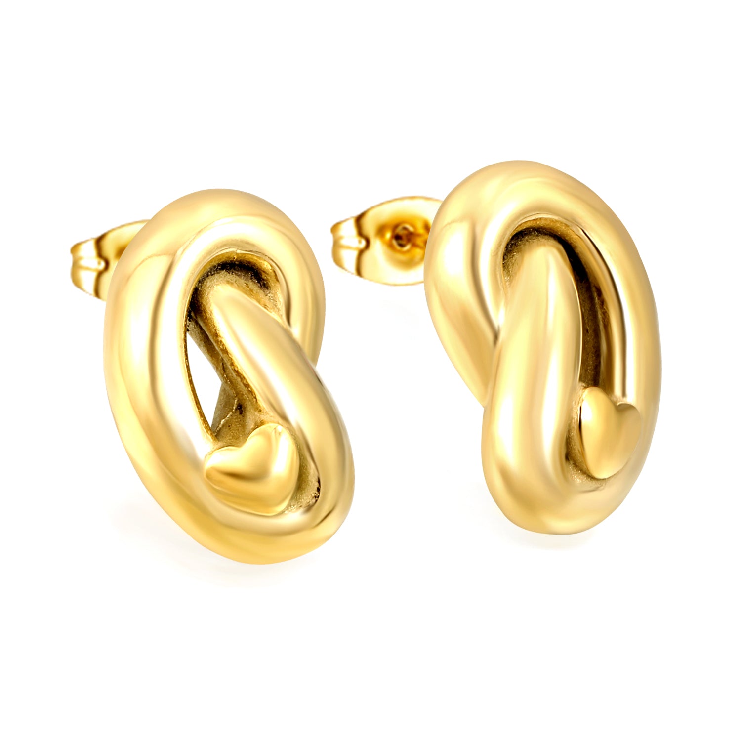 Aretes Nudo con Corazón