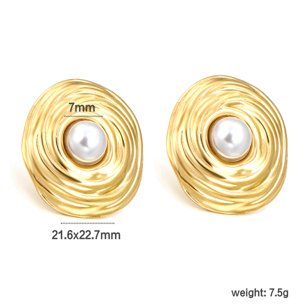 Aretes Espiral con Perla