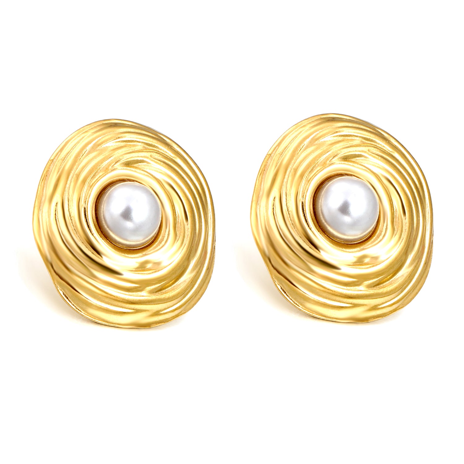 Aretes Espiral con Perla