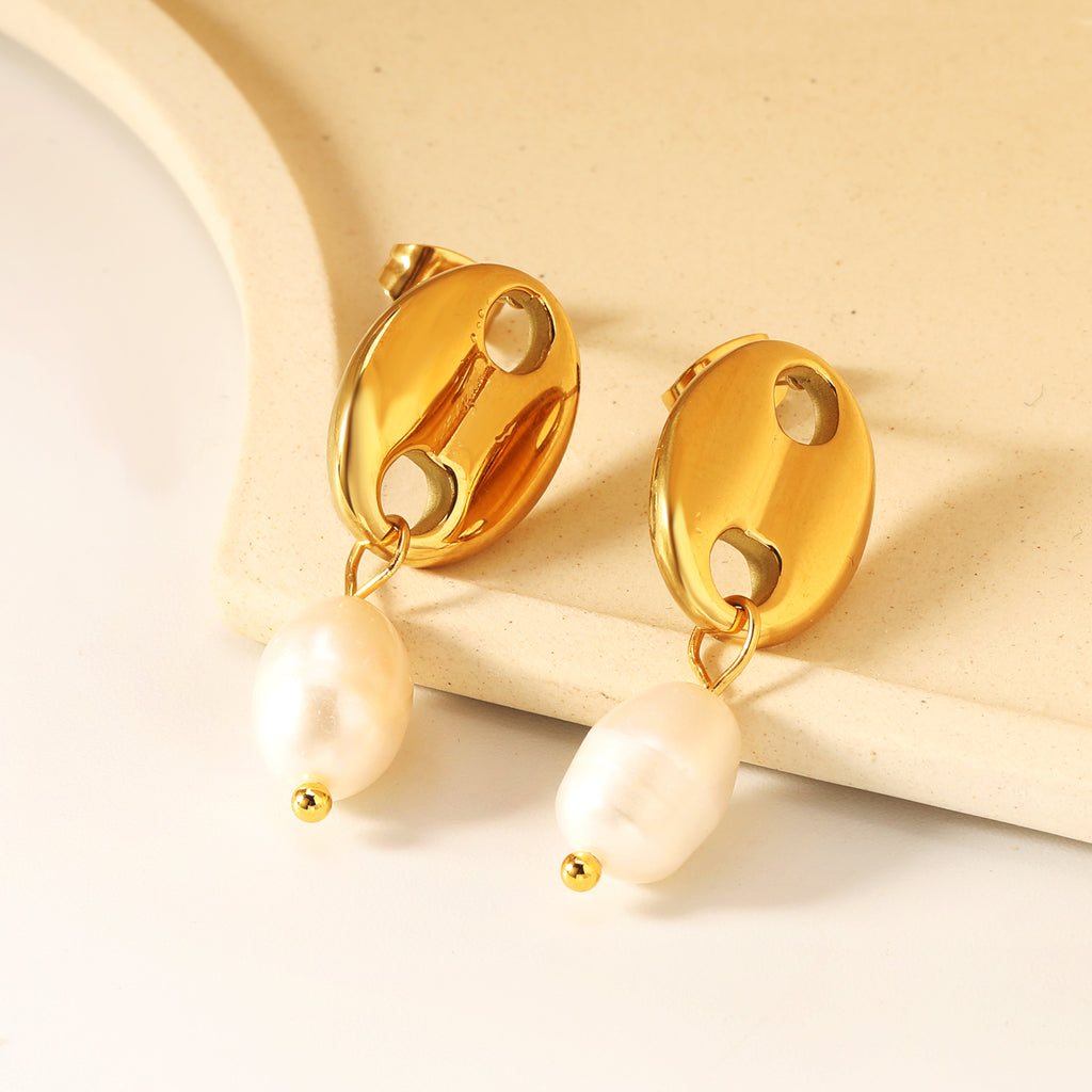 Aretes Perla Colgante