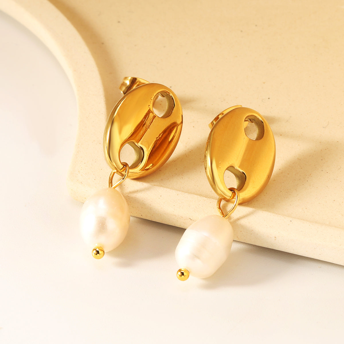 Aretes Perla Colgante