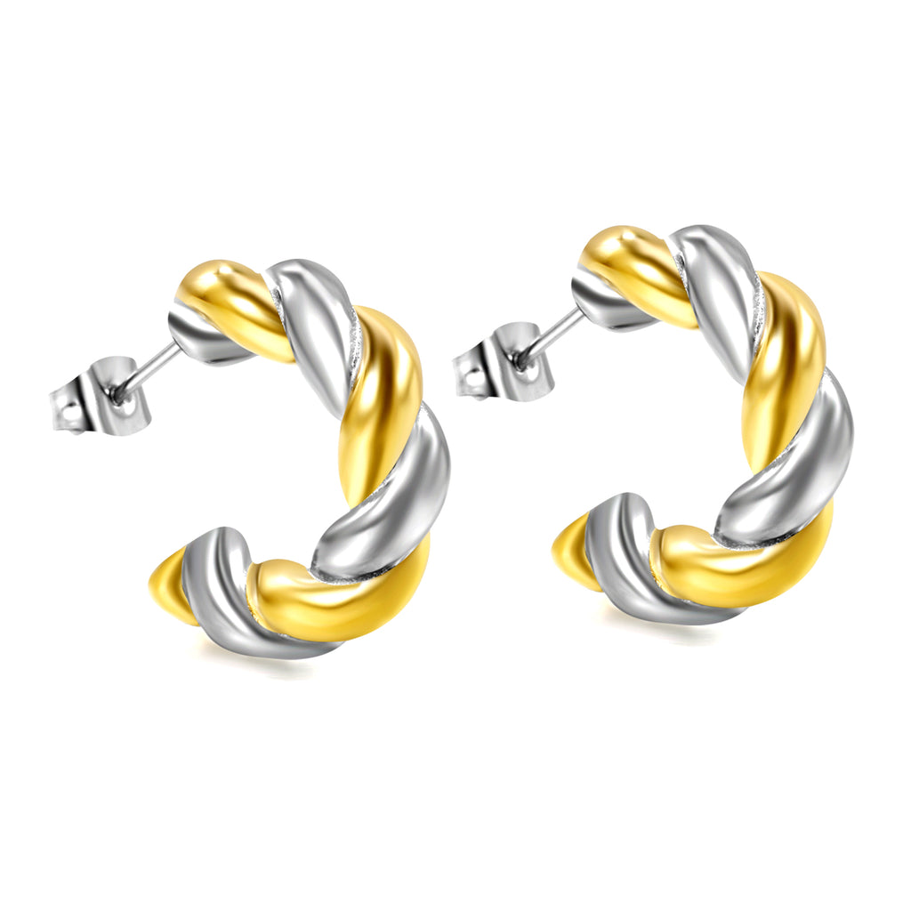 Aretes Entrelazados Bicolor