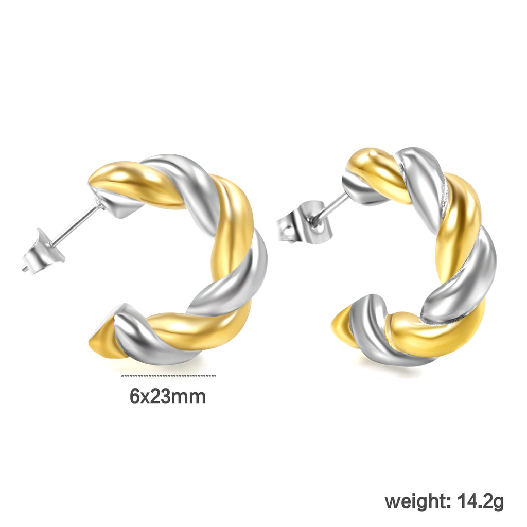 Aretes Entrelazados Bicolor