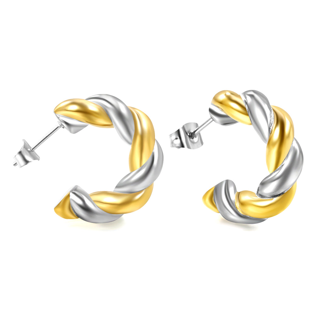 Aretes Entrelazados Bicolor