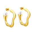 Aretes ZigZag con Perla