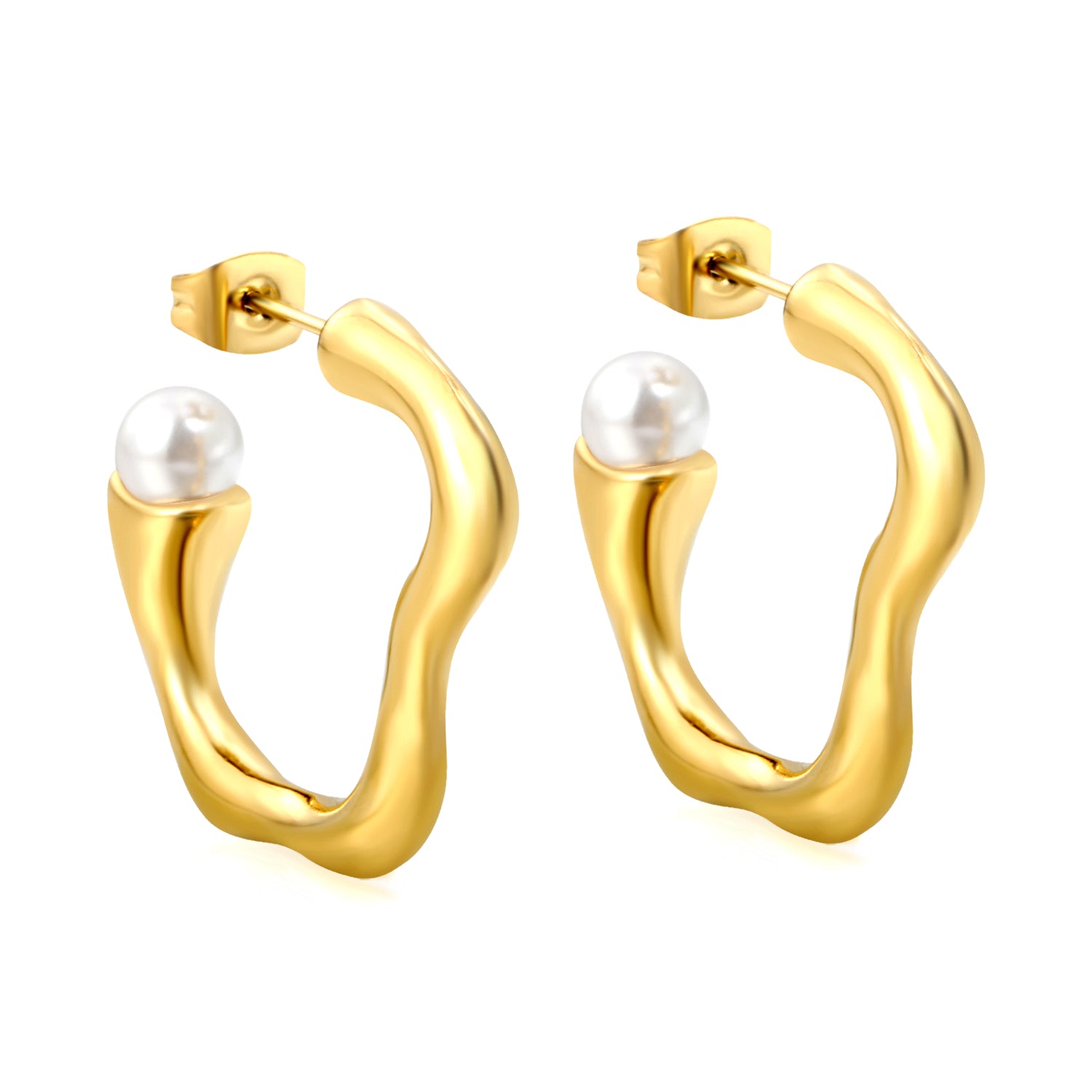 Aretes ZigZag con Perla