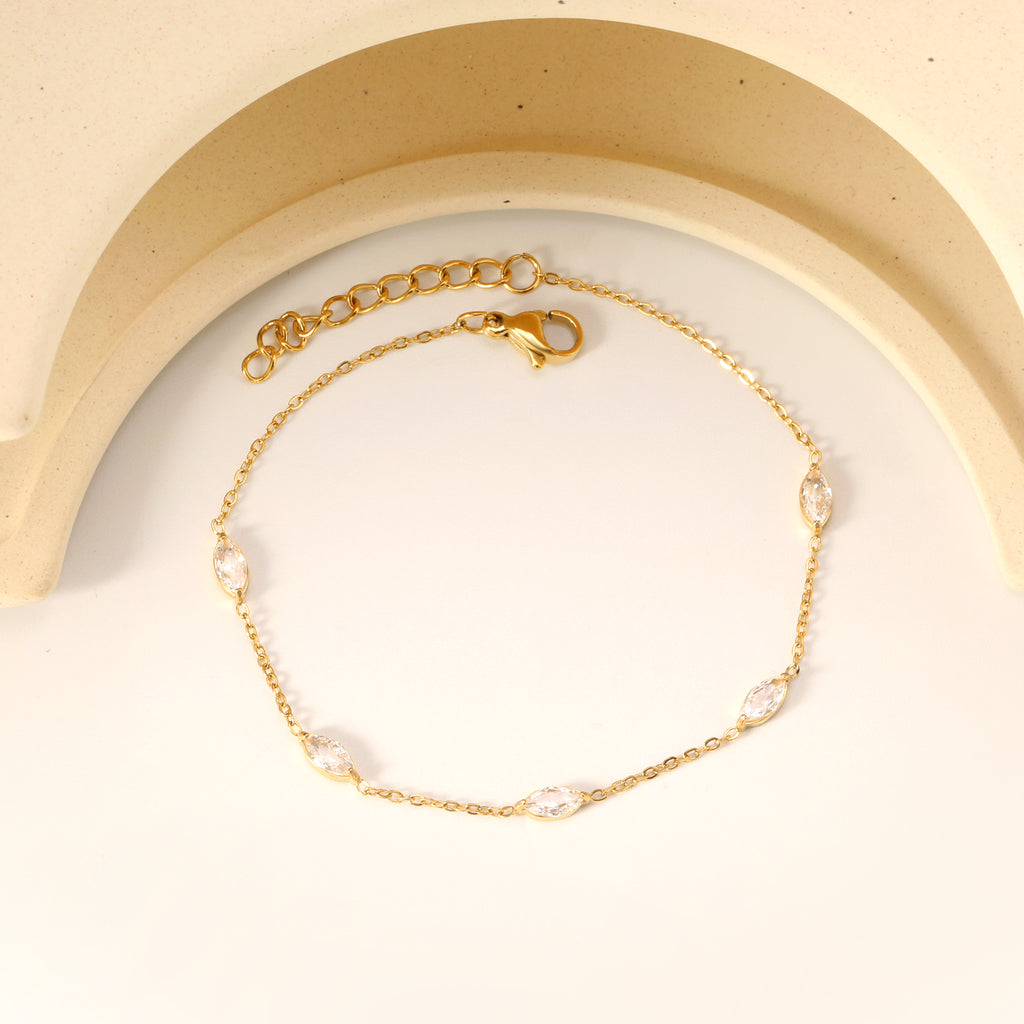 Pulsera 5 Circonias Ovaladas