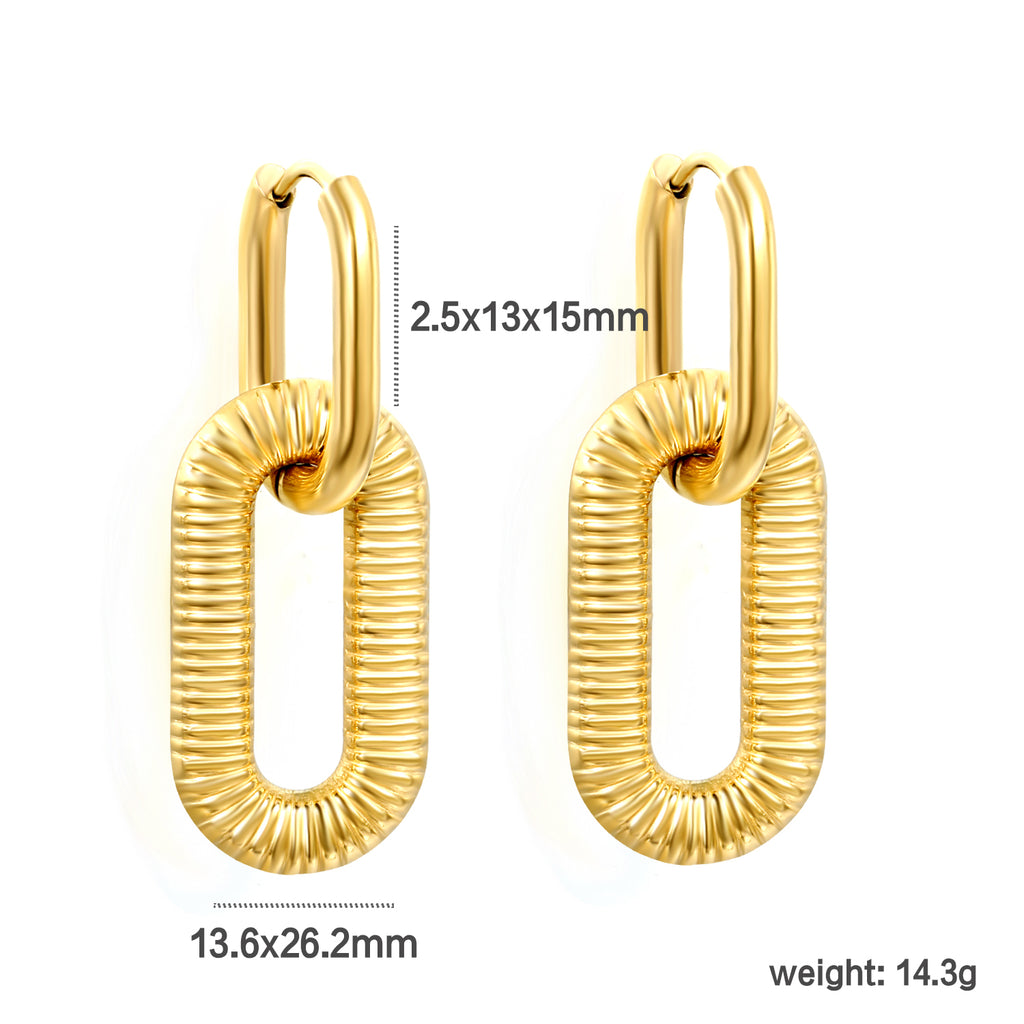 Aretes Doble Con Rayas
