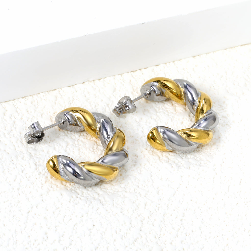 Aretes Entrelazados Bicolor