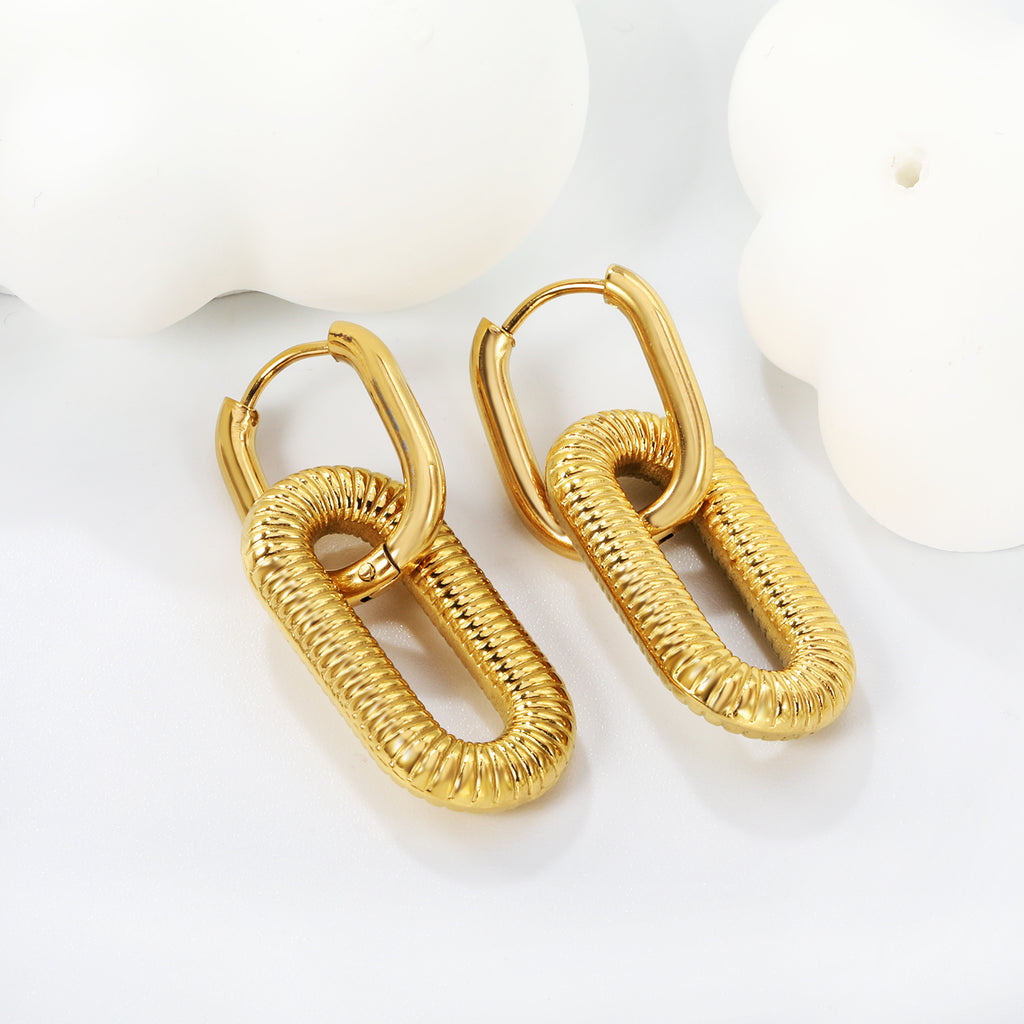 Aretes Doble Con Rayas