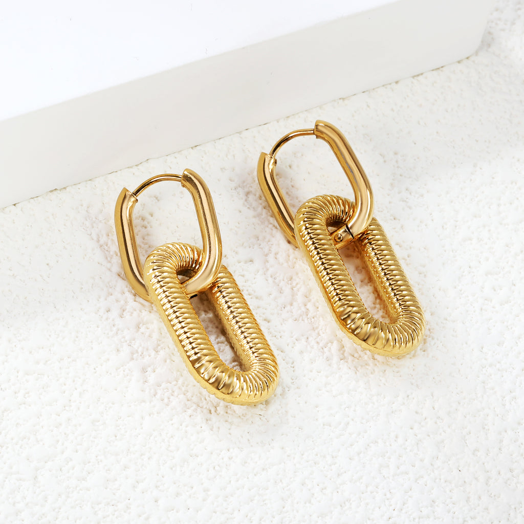 Aretes Doble Con Rayas