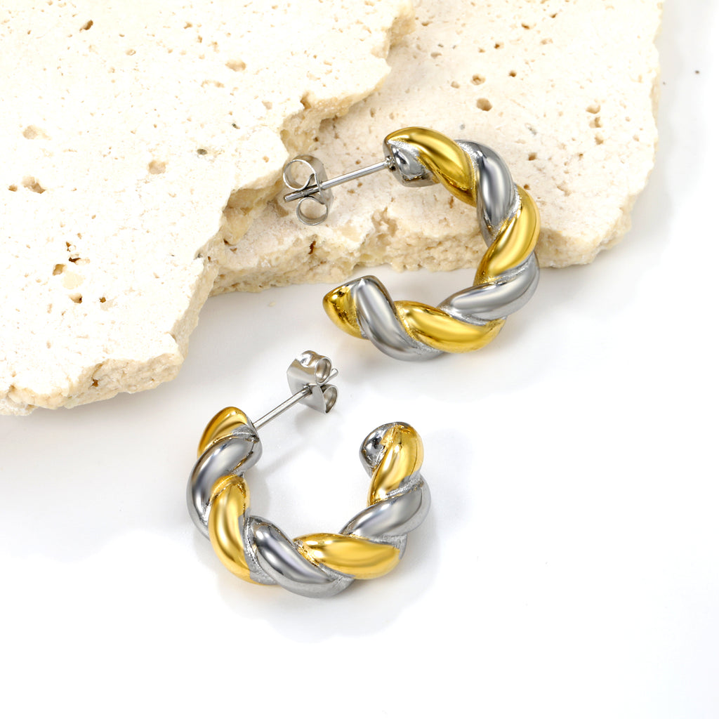 Aretes Entrelazados Bicolor