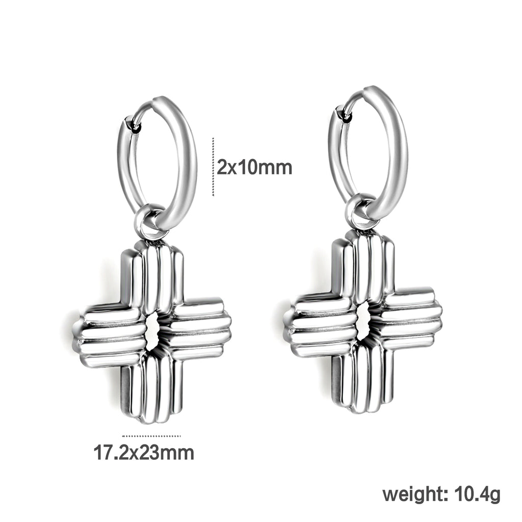 Aretes Cruz con Rayas