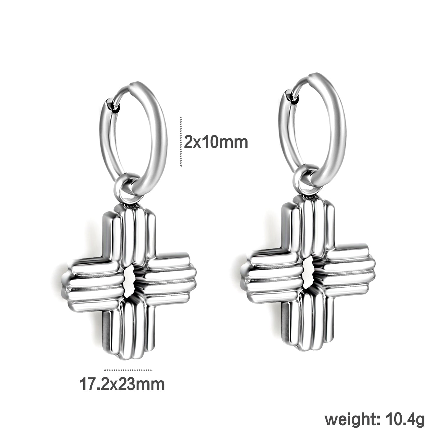 Aretes Cruz con Rayas