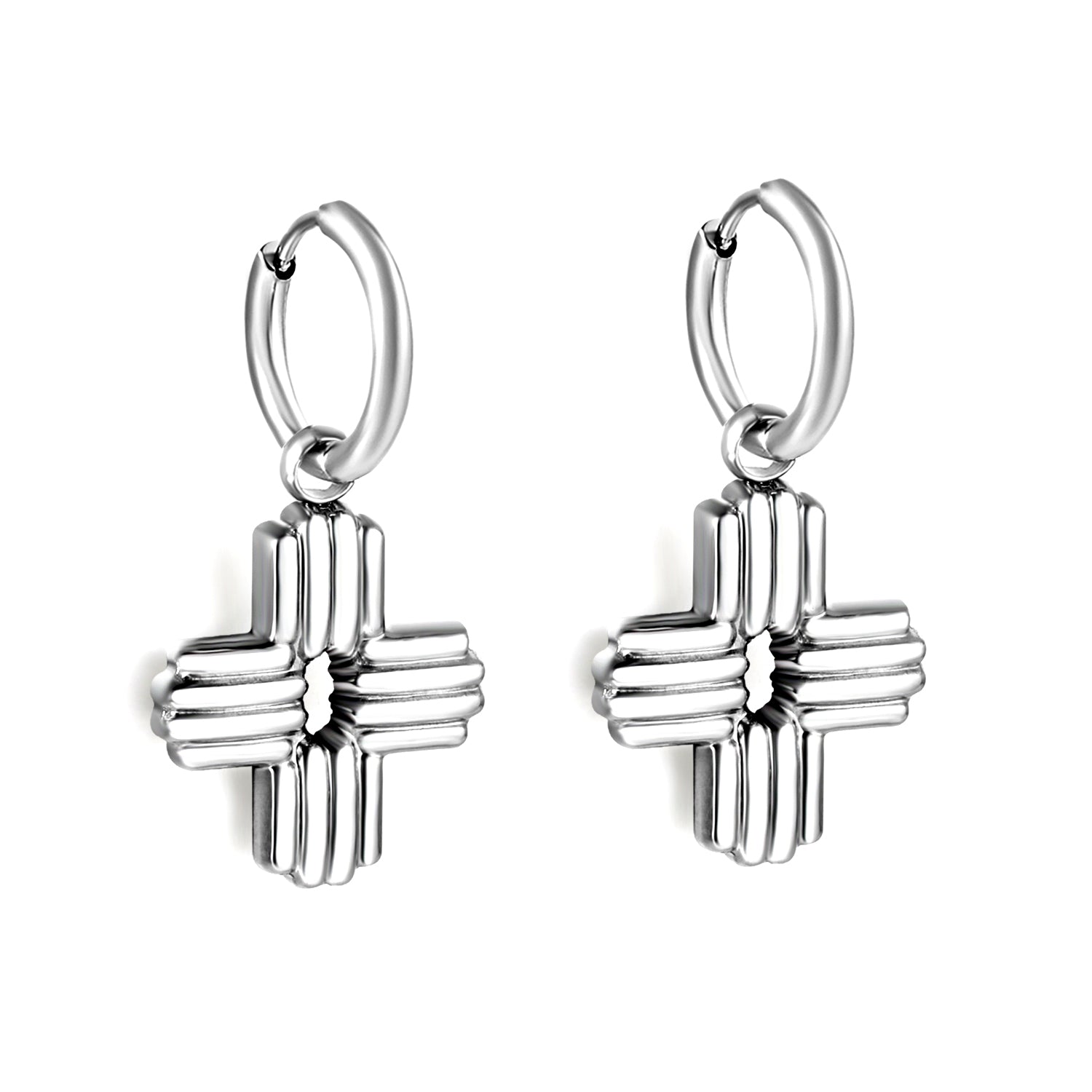 Aretes Cruz con Rayas