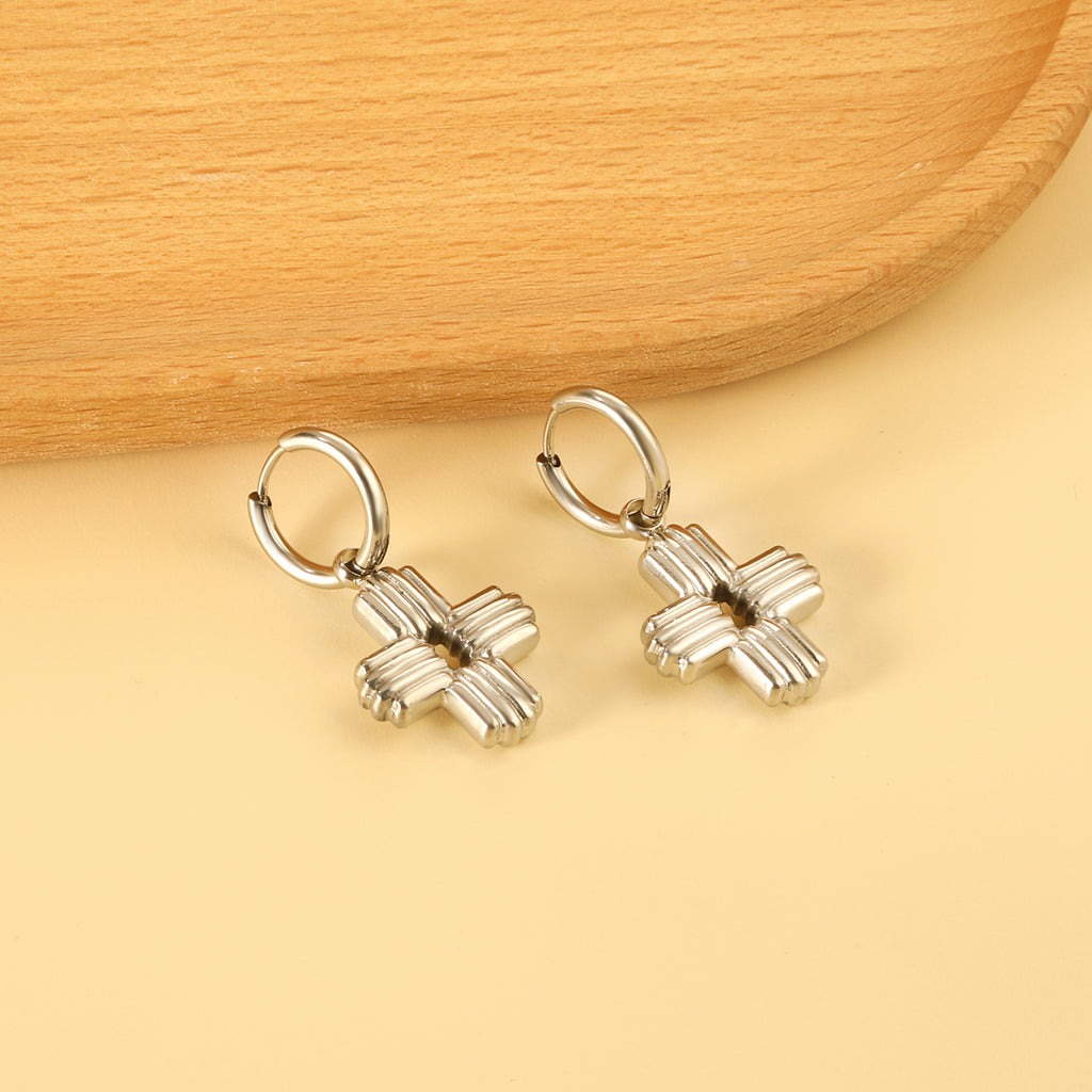 Aretes Cruz con Rayas