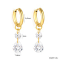Aretes Doble Circonia Colgante