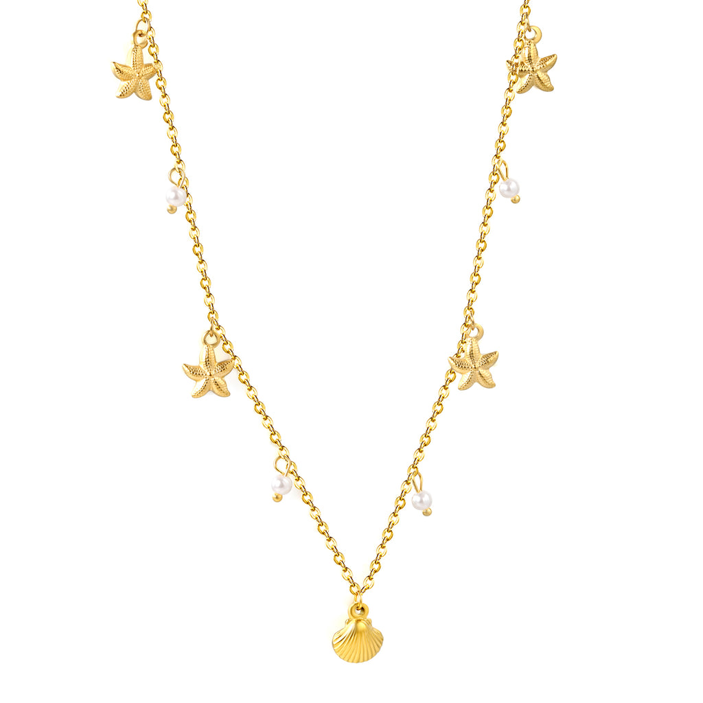 Collar con Charms de Concha, Perla y Estrella de Mar
