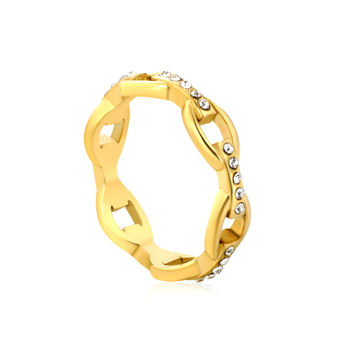 Anillo Eslabones con Circonias