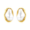 Aretes Perla Grande Marco Dorado