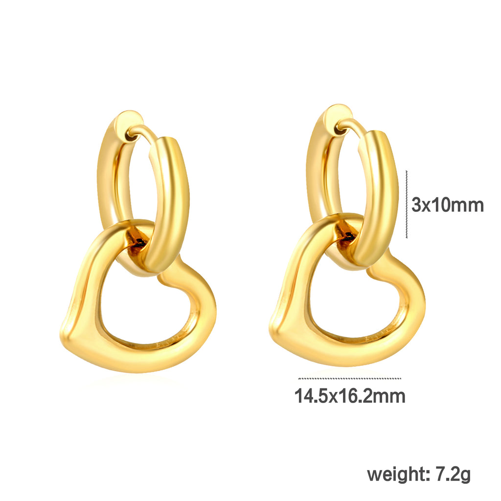 Aretes Silueta Corazón Colgante