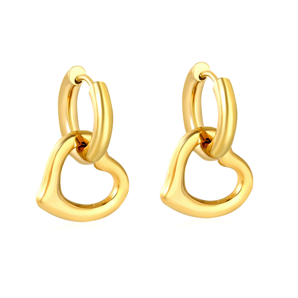 Aretes Silueta Corazón Colgante