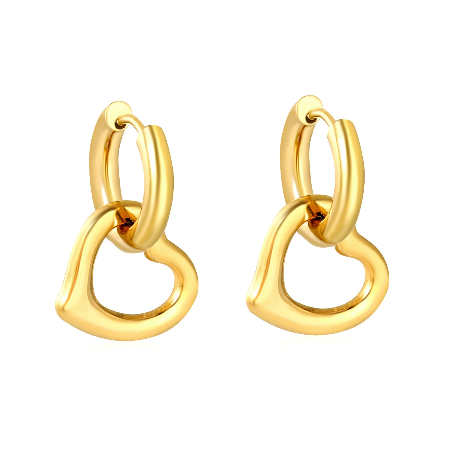 Aretes Silueta Corazón Colgante