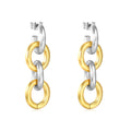 Aretes Eslabones Colgantes Bicolor