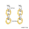 Aretes Eslabones Colgantes Bicolor