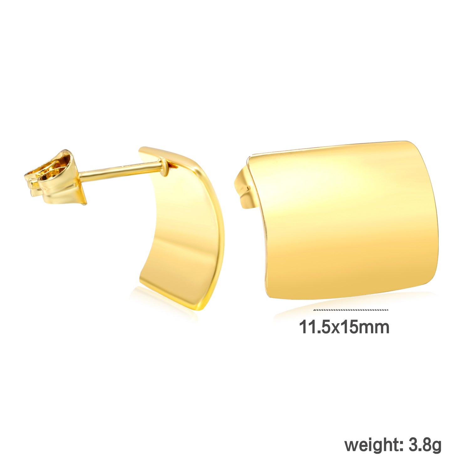 Aretes Plaquita Rectangular