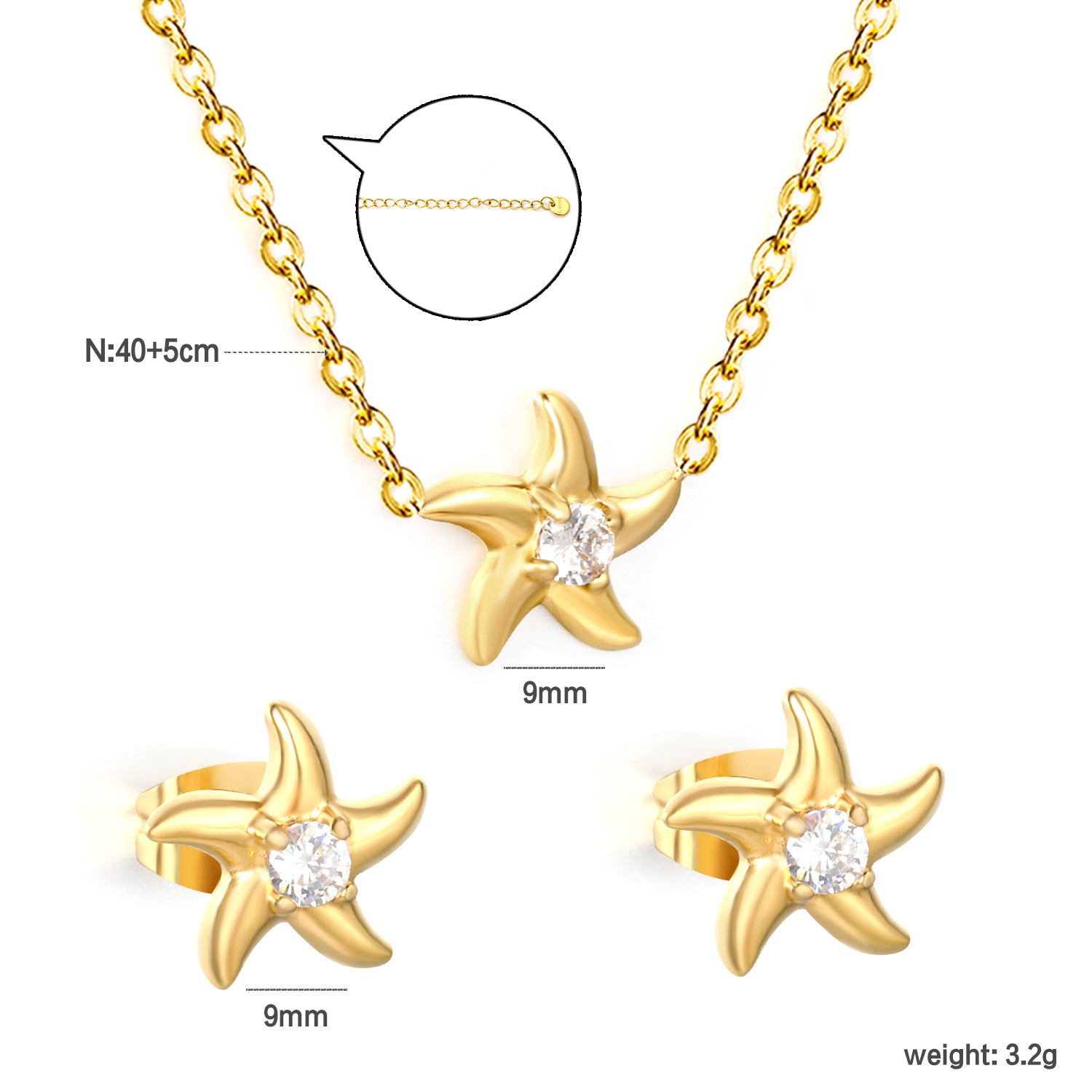Collar Estrella de Mar con Circonia