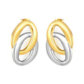 Aretes Doble Eslabón Bicolor