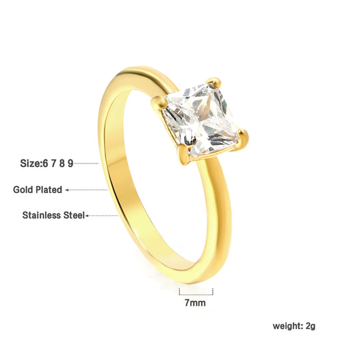 Anillo Circonia Cuadrada