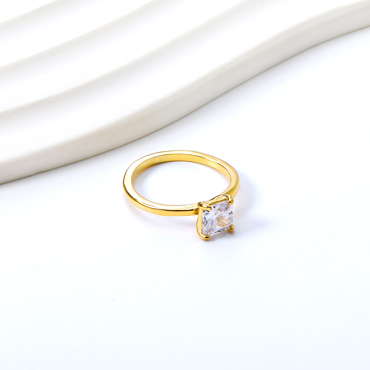 Anillo Circonia Cuadrada