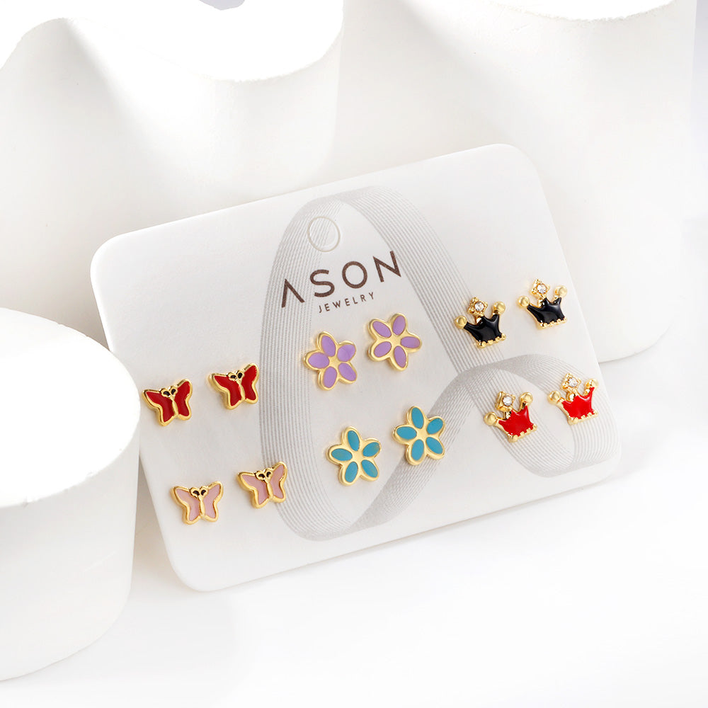 Aretes Mini Esmaltados