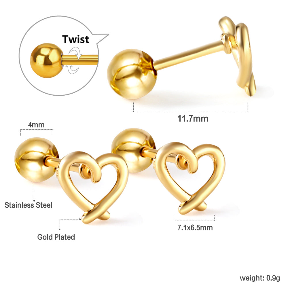 Aretes Silueta Corazón