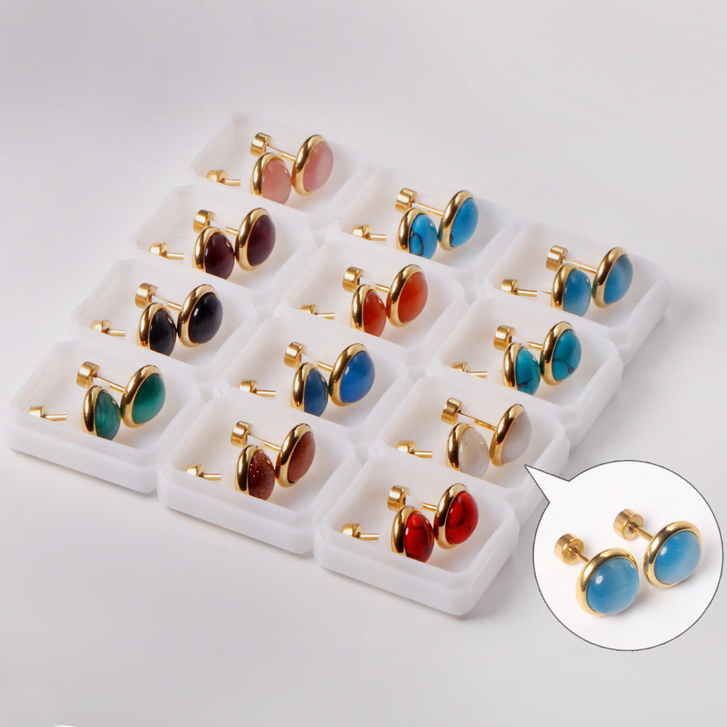 Aretes Piedras Colores