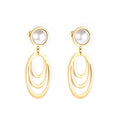 Aretes Perlas con Arcos Colgantes