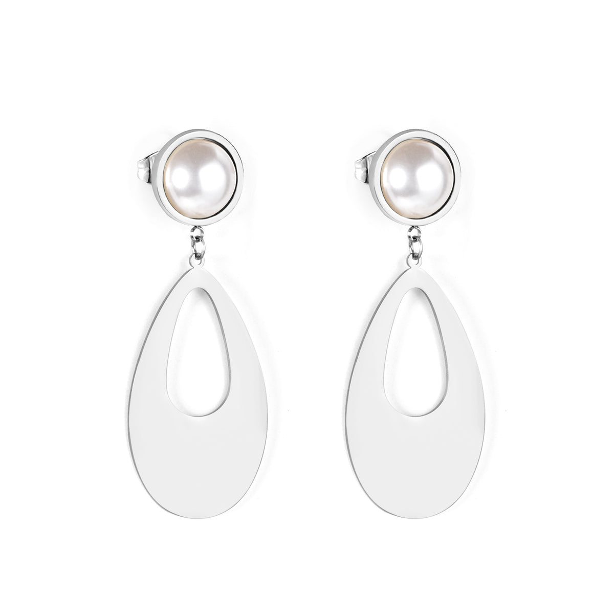 Aretes Perla con Gota Colgante